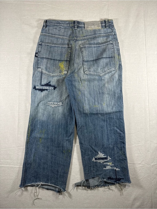 Focus Other - Y2K Thrashed Paint Splattered Focus Jeans Y2K Baggy Jeans Graffiti Paint Jeans